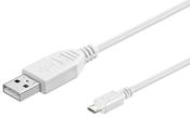 Microconnect USBABMICRO18W USB cable USB 2.0 1.8 m USB A Micro-USB B White image