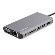 StarTech.com USB C Multiport Adapter - USB-C Mini Travel Dock w/ 4K HDMI or 1080p VGA - 3x USB 3.0 Hub, SD, GbE, Audio, 100W PD Pass-Through - Portable Docking Station for Laptop/Tablet image