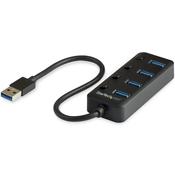 StarTech.com 4 Port USB 3.0 Hub - USB-A to 4x USB 3.0 Type-A with Individual On/Off Port Switches - SuperSpeed 5Gbps USB 3.1/3.2 Gen 1 - USB Bus Powered - Portable - 25cm Attached Cable~4 Port USB 3.0 Hub - USB-A to 4x USB 3.0 Type-A with Individual On/Of image