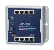 PLANET IP30 Industrial 8-Port Unmanaged Gigabit Ethernet (10/100/1000) Power over Ethernet (PoE) Grey image