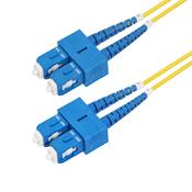 StarTech.com 3m (9.8ft) SC to SC (UPC) OS2 Single Mode Duplex Fiber Optic Cable, 9/125µm, 40G/100G Zipcord, Bend Insensitive, Low Insertion Loss - LSZH Fiber Jumper Cord image