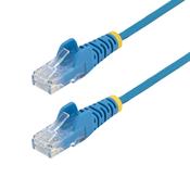 StarTech.com 25cm Blue Slim CAT6 Ethernet Cable, Snagless, 100W PoE, UTP, LSZH, 28AWG Pure Bare Copper Wire, Slim RJ45 Network Patch Cord w/Strain Reliefs, Individually Tested image