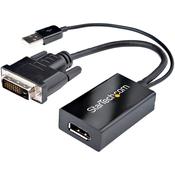 StarTech.com DVI to DisplayPort Adapter - USB Power - 1920 x 1200 - DVI to DisplayPort Converter - Video Adapter - DVI-D to DP image