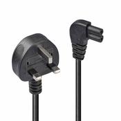 Lindy 0.5m UK 3 Pin Plug to Right Angled IEC C7 mains power Cable, Black image