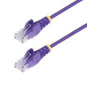 StarTech.com 1.5m Purple Slim CAT6 Ethernet Cable, Snagless, 100W PoE, UTP, LSZH, 28AWG Pure Bare Copper Wire, Slim RJ45 Network Patch Cord w/Strain Reliefs, Individually Tested image