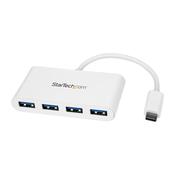 StarTech.com 4 Port USB C Hub with 4x USB-A Ports (USB 3.0 SuperSpeed 5Gbps) - USB Bus Powered - Portable/Laptop USB-C to USB-A Adapter Hub - USB 3.1 Gen 1/USB 3.2 Gen 1 Type-C Hub - White~4 Port USB C Hub with 4x USB-A Ports (USB 3.0 SuperSpeed 5Gbps) - image