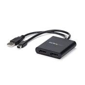StarTech.com 2-Port Multi Monitor Adapter - Mini DisplayPort to 2x DisplayPort MST Hub - Dual 4K 30Hz - Video Splitter for Extended Desktop Mode on Windows PCs Only - mDP 1.2 to 2x DP image