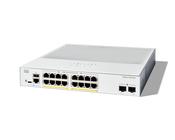 Cisco Catalyst 1300-16FP-2G Managed Switch, 16 Port GE, Full PoE, 2x1GE SFP, Limited Lifetime Protection (C1300-16FP-2G) image