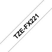 Brother TZE-FX221 DirectLabel black on white Laminat 9mm x 8m for Brother P-Touch TZ 3.5-18mm/6-12mm/6-18mm/6-24mm/6-36mm image