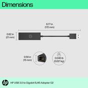HP USB 3.0 to Gigabit RJ45 Adapter G2 image
