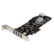 StarTech.com 4 Port PCI Express (PCIe) SuperSpeed USB 3.0 Card Adapter w/ 2 Dedicated 5Gbps Channels - UASP - SATA / LP4 Power image