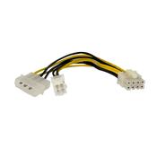 StarTech.com 6in 4 Pin to 8 Pin EPS Power Adapter with LP4 - F/M image