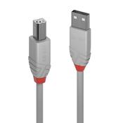 Lindy 2m USB 2.0 Type A to B Cable, Anthra Line, Grey image
