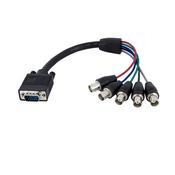 StarTech.com 1 ft Coax HD15 VGA to 5 BNC RGBHV Monitor Cable - M/F image