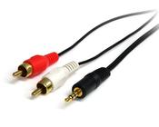 StarTech.com 3 ft Stereo Audio Cable - 3.5mm Male to 2x RCA Male image