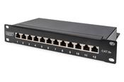 Digitus CAT 6A Patch Panel, shielded, 12-Port, 1HE, 10", black image