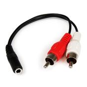 StarTech.com 6in Stereo Audio Cable - 3.5mm Female to 2x RCA Male image