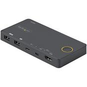 StarTech.com 2 Port Hybrid USB-A + HDMI &amp; USB-C KVM Switch - Single 4K 60Hz HDMI 2.0 Monitor - Compact Desktop and/or Laptop HDMI KVM Switch - USB Bus Powered - Thunderbolt 3 Compatible image