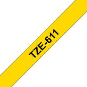 Brother TZE-611 DirectLabel black on yellow Laminat 6mm x 8m for Brother P-Touch TZ 3.5-18mm/6-12mm/6-18mm/6-24mm/6-36mm image