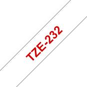 Brother TZE-232 DirectLabel red on white Laminat 12mm x 8m for Brother P-Touch TZ 3.5-18mm/6-12mm/6-18mm/6-24mm/6-36mm image