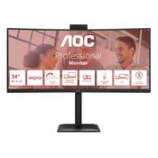 AOC E4 CU34E4CW computer monitor 86.4 cm (34") 3440 x 1440 pixels UltraWide Quad HD LED Black image
