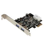 StarTech.com 2 Port PCI Express (PCIe) SuperSpeed USB 3.0 Card Adapter with UASP - LP4 Power image