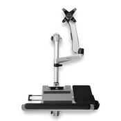 StarTech.com Wall Mount Workstation - Articulating Standing Desk w/ Ergonomic Height Adjustable Monitor Arm &amp; Padded Keyboard Tray - 34" VESA Display - Foldable Wall Mounted Sit Stand image