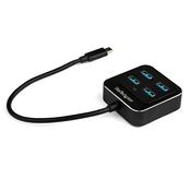 StarTech.com 4-Port USB C Hub - USB-C to 4x USB-A Ports - SuperSpeed 10Gbps USB 3.2 Gen 2 Type-C Hub - USB Bus Powered - Portable/Compact USB-C to USB Adapter Hub for Laptop - Aluminum image