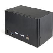 StarTech.com 2 Port Quad Monitor DisplayPort KVM Switch - 4K 60Hz UHD HDR - Desktop 4K DP 1.2 KVM with 2 Port USB 3.0 Hub (5Gbps) &amp; 4x USB 2.0 HID Ports, Audio - Hotkey Switching - TAA image