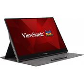 Viewsonic TD1655 computer monitor 39.6 cm (15.6") 1920 x 1080 pixels Full HD LED Touchscreen Multi-user Black, Silver image
