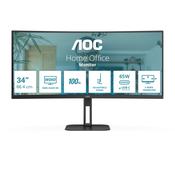 AOC V5 CU34V5C/BK computer monitor 86.4 cm (34") 3440 x 1440 pixels Wide Quad HD LED Black image
