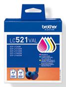 Brother LC-521VAL Ink cartridge multi pack Bk,C,M,Y, 4x500 pages ISO/IEC 19752 Pack=4 for Brother DCP-J 1260 image