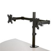 StarTech.com Desk Mount Dual Monitor Arm - Desk Clamp / Grommet VESA Monitor Mount for up to 32 inch Displays - Ergonomic Articulating Monitor Arm - Height Adjustable/Tilt/Swivel/Rotating image