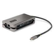 StarTech.com USB-C Multiport Adapter - HDMI/VGA - 4K 60Hz - 3-Port USB Hub - 100W Power Delivery Pass-Through - GbE - Travel Mini Docking Station w/ Charging - 1ft/30cm Wrap-Around Cable image
