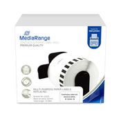 MediaRange Continuous paper label, for label printers using Brother DK-22205, 62mm, 30.48m, black on white image