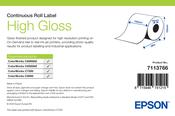 Epson High Gloss Label, Continuous Roll, 102mm x 60m