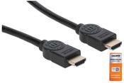 Manhattan HDMI 4K@60Hz Cable with Ethernet, 1.8m, Certified, Suitable for ALL 4K &amp; 1080p/HD uses - when upgrading now or have it ready for when you need it, Male to Male, Black, Ultra HD 4k x 2k, Lifetime Warranty, Premium High Speed, Similar to HDMM2MP image