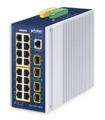 PLANET IGS-6325-16P4S network switch Managed L3 Gigabit Ethernet (10/100/1000) Power over Ethernet (PoE) Aluminium, Blue image