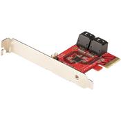 StarTech.com SATA PCIe Card - 4 Port PCIe SATA Expansion Card - 6Gbps - Low Profile Bracket - Stacked SATA Connectors - ASM1164 Non-Raid - PCI Express to SATA Converter image