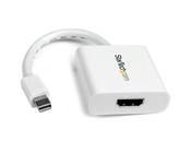 StarTech.com Mini DisplayPort to HDMI Adapter - mDP to HDMI Video Converter - 1080p - Mini DP or Thunderbolt 1/2 Mac/PC to HDMI Monitor/Display/TV - Passive mDP 1.2 to HDMI Dongle - White image