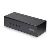 StarTech.com 4-Port Dual-Monitor DisplayPort KVM Switch, 4K 60Hz, 2x USB 5Gbps Hub Ports, 2x USB 2.0 HID Ports, Hotkey and Push-Button Switching, TAA Compliant - 3.5mm Audio, HDCP image