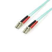 StarTech.com 2m (6ft) LC/UPC to LC/UPC OM3 Multimode Fiber Optic Cable, Full Duplex 50/125µm Zipcord Fiber Cable, 100G, Low Insertion Loss, LSZH Fiber Jumper Cord image
