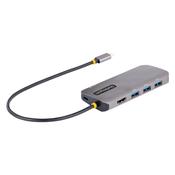 StarTech.com USB C Multiport Adapter, 4K 60Hz HDMI Video, 3 Port 5Gbps USB Hub, 100W Power Delivery Pass-Through, GbE, 12"/30cm Cable, Mini Travel Dock, Laptop Docking Station image