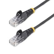 StarTech.com 7m Black Slim CAT6 Ethernet Cable, Snagless, 100W PoE, UTP, LSZH, 28AWG Pure Bare Copper Wire, Slim RJ45 Network Patch Cord w/Strain Reliefs, Individually Tested image