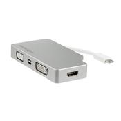 StarTech.com USB C Multiport Video Adapter with HDMI, VGA, Mini DisplayPort or DVI - USB Type C Monitor Adapter to HDMI 1.4 or mDP 1.2 (4K) - VGA or DVI (1080p) - Silver Aluminum image