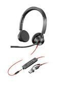 HP Poly Blackwire 3325 Stereo USB-C Headset +3.5mm Plug +USB-C/A Adapter image