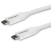 StarTech.com USB-C to USB-C Cable w/ 5A PD - M/M - White - 4 m (13 ft.) - USB 2.0 - USB-IF Certified image