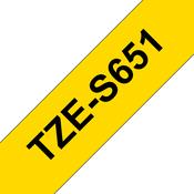Brother TZE-S651 DirectLabel black on yellow extra strong Laminat 24mm x 8m for Brother P-Touch TZ 3.5-24mm/HSE/36mm/6-24mm/6-36mm image