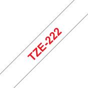 Brother TZE-222 DirectLabel red on white Laminat 9mm x 8m for Brother P-Touch TZ 3.5-18mm/6-12mm/6-18mm/6-24mm/6-36mm image