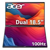 Acer PD3 PD193QE foldable portable monitor - Dual 18.5" screens, Full HD (1920x1080), IPS, 100Hz, 4ms, integrated kickstand image